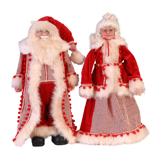 COUPLE OF MOTHER CLAUS AND SANTA CLAUS 61CM