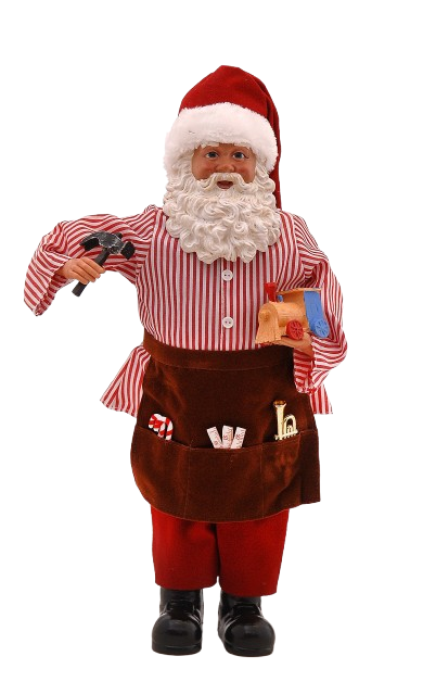 BABBO NATALE CON VESTITO BIANCO E ROSSO 46CM