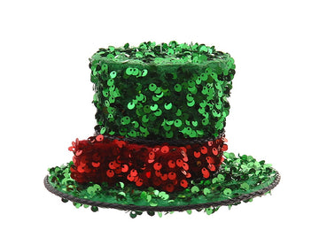 DECORAZIONE CAPPELLO VERDE GLITTERATO 17CM