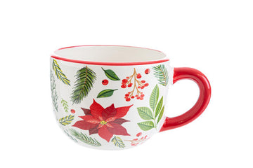 TAZZA CERAMICA BIANCO NATALE 14,5x11xh.8 CM