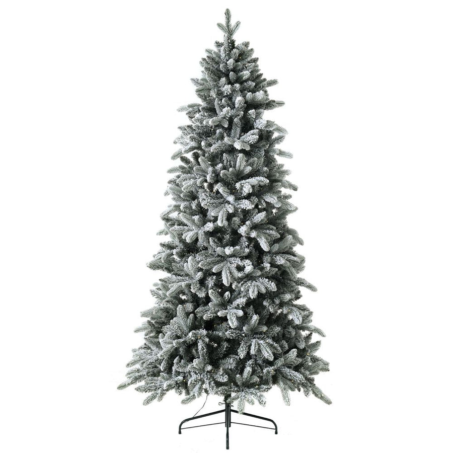 SLIM "SNOW WHITE" TREE WITH 370 BUILT-IN LEDS 210CM