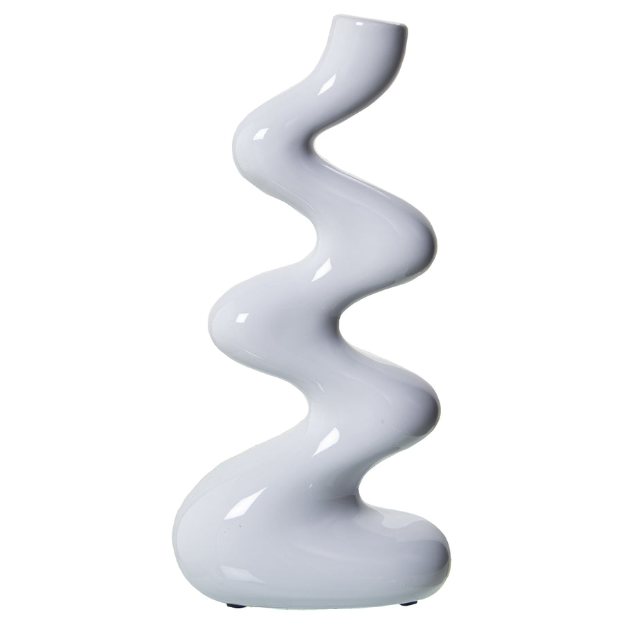 CANDELABRO IN CERAMICA BIANCO LUCIDO 20/28CM