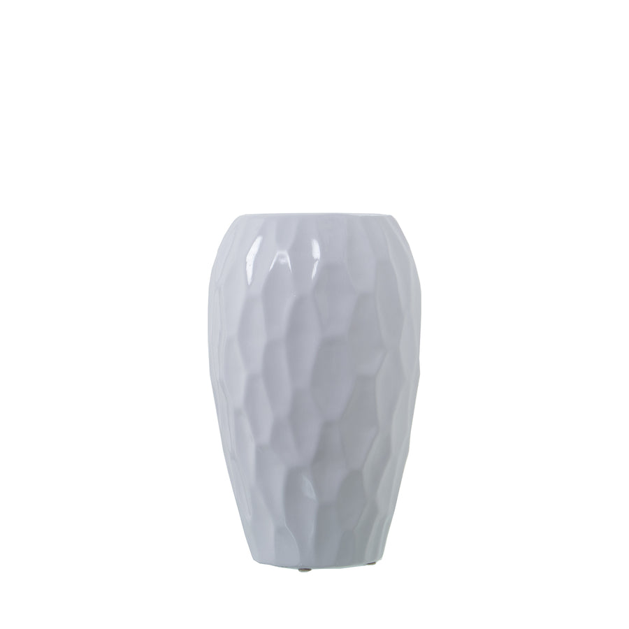 Vaso In Ceramica - Bianco Lucido - 30cm