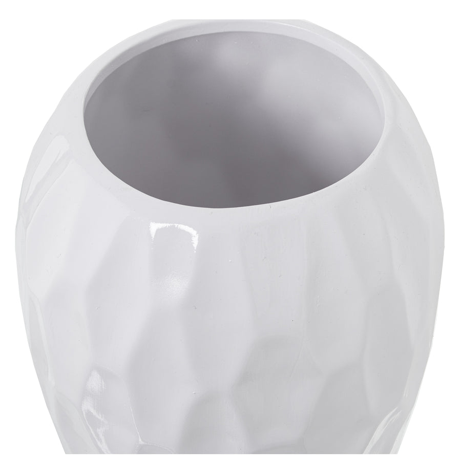 Vaso In Ceramica - Bianco Lucido - 30cm