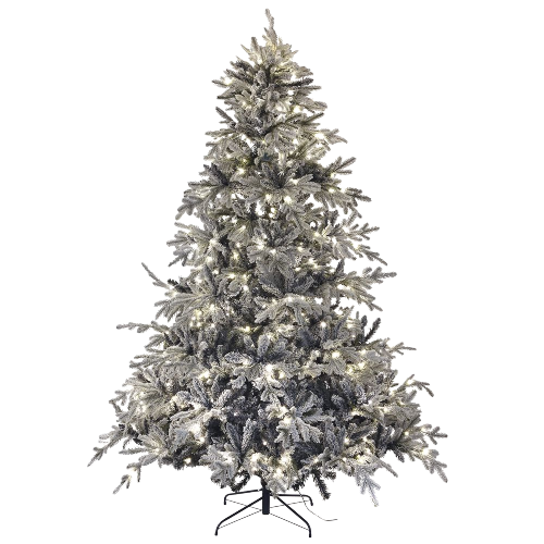 "FLOCKED NORTH STAR" TREE WITH BUILT-IN LEDS 210CM 