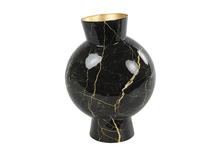 VASO DIANNA BLACK & GOLD H30CM