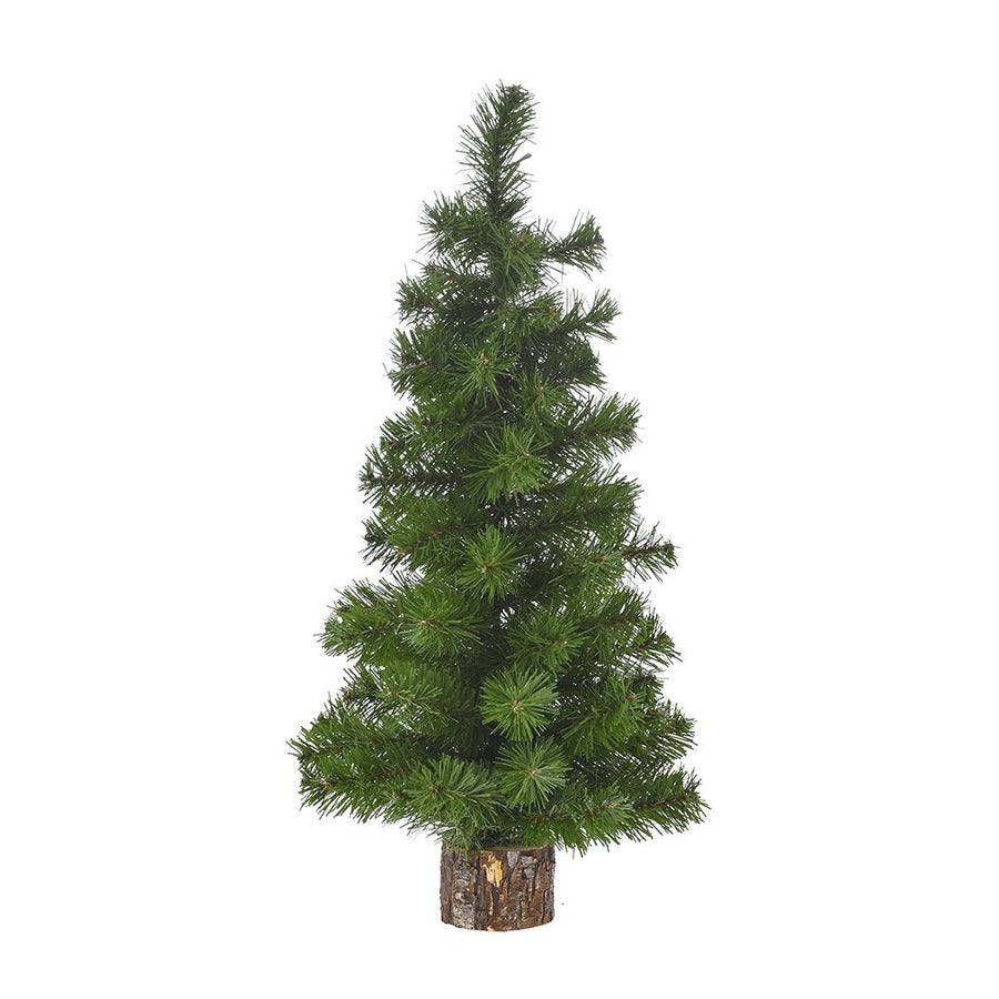 GREEN CHRISTMAS TREE 60CM WITH WOODEN BASE 