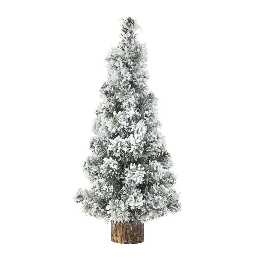 CHRISTMAS TREE WITH SNOW 60CM WITH WOODEN BASE