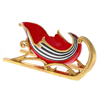 SLIDE IN RED GOLD RESIN WITH WHITE AND BLACK STRIPES 37X13X16CM