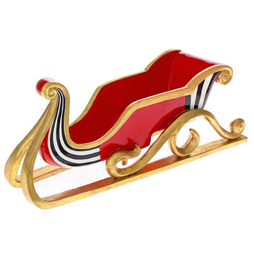 RED GOLD RESIN SLIDE WITH WHITE AND BLACK STRIPES 45Χ16Χ17CM