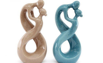 WATER GREEN/TAUPE COUPLE STATUE