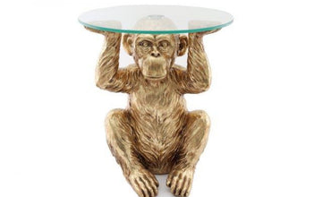 GOLD MONKEY WITH PLATE