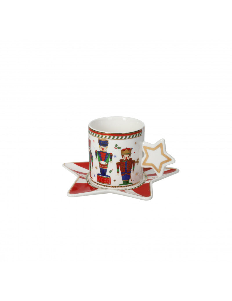 COFFEE CUP THE NUTCRACKER SET 2 PIECES NEW BONE CHINA