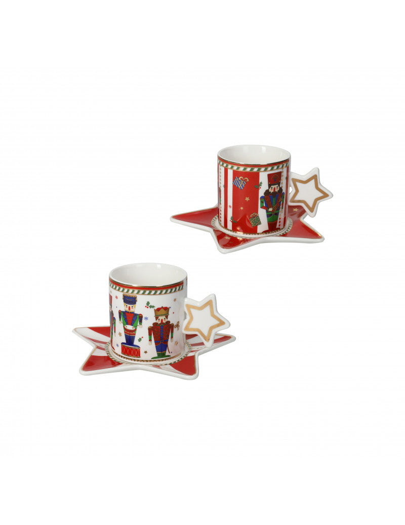 COFFEE CUP THE NUTCRACKER SET 2 PIECES NEW BONE CHINA