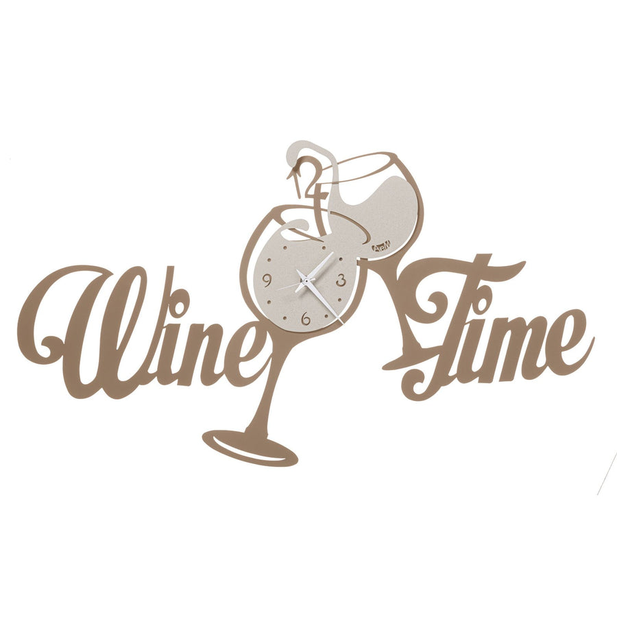 Wall clock with Wine Time glasses