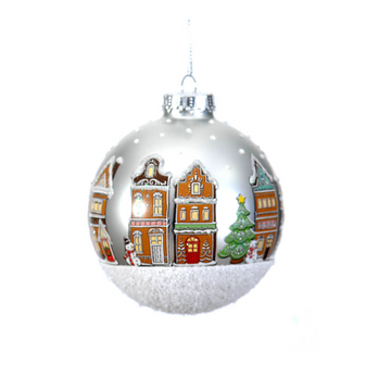 GLASS BALL GINGERBREAD DECORATION