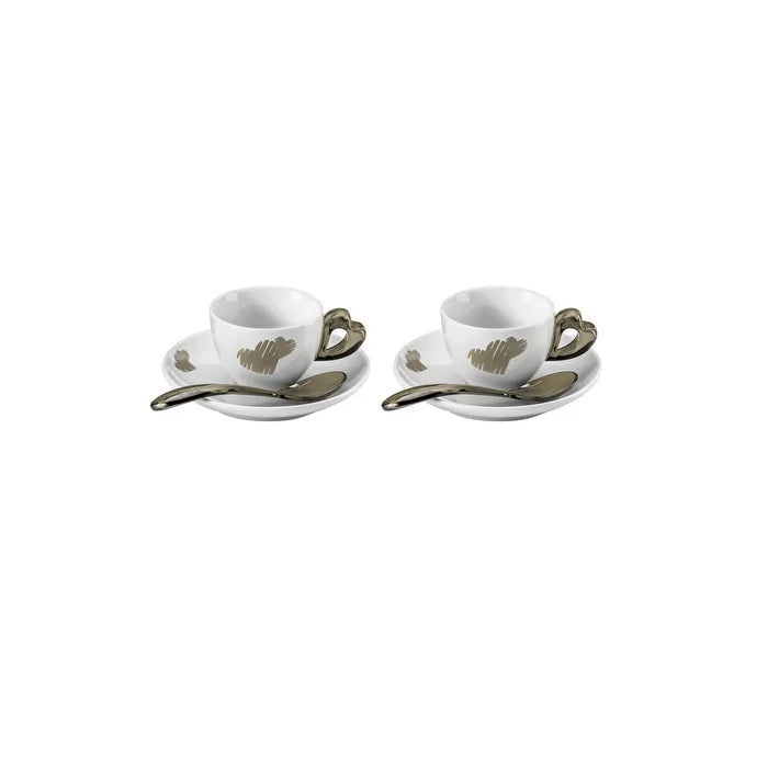 SET OF 6 COFFEE CUPS WITH LOVE SAUCER