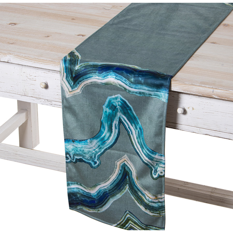 Velvet table runner 180x30cm Mineral