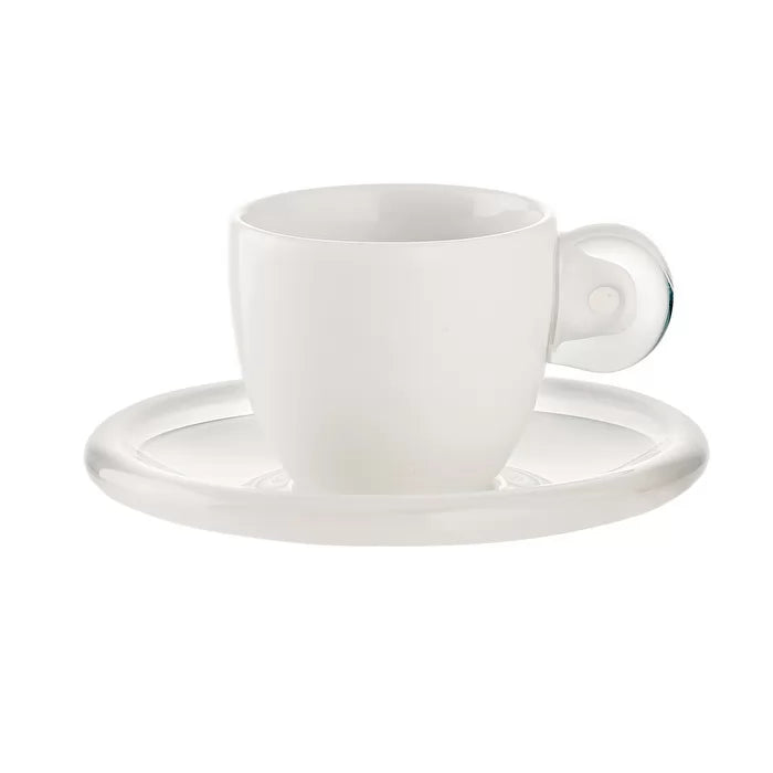 SET OF 6 COFFEE CUPS WITH 'DROPS' SAUCER