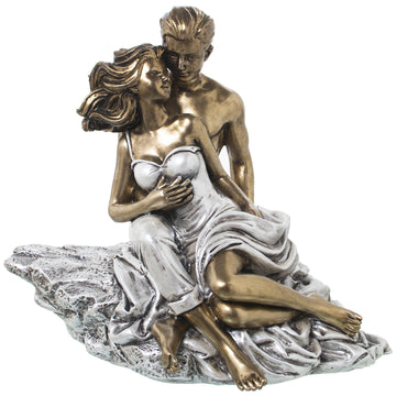 Resin sculpture Couple sitting 30x23x28cm