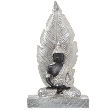 Buddha resin sculpture Silver/brown 15x7x27cm