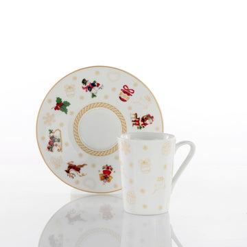 SET OF 6 COFFEE CUPS WITH SAUCER