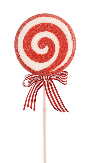 CANDY LOLLIPOP WHITE AND RED 54CM