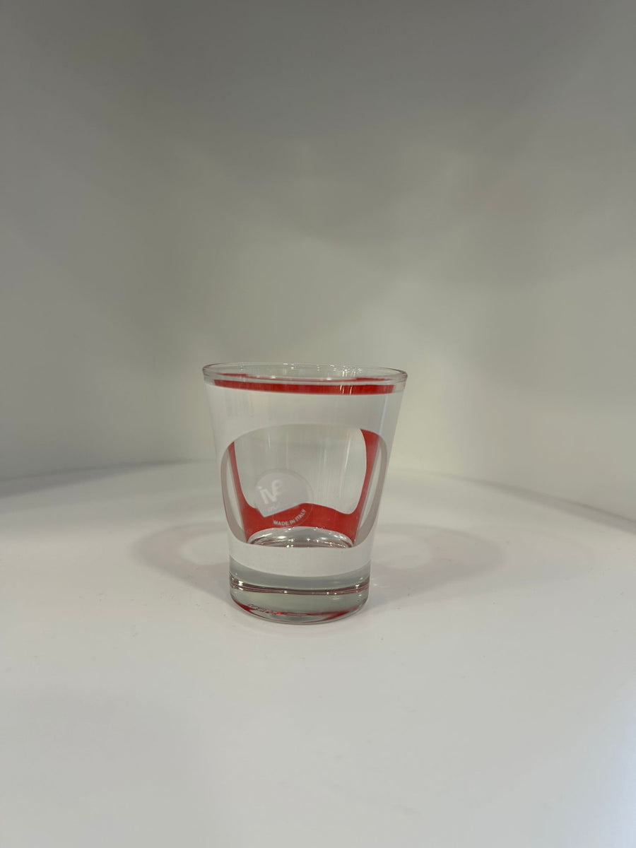 WHITE AND RED LIQUEUR GLASSES 6PCS